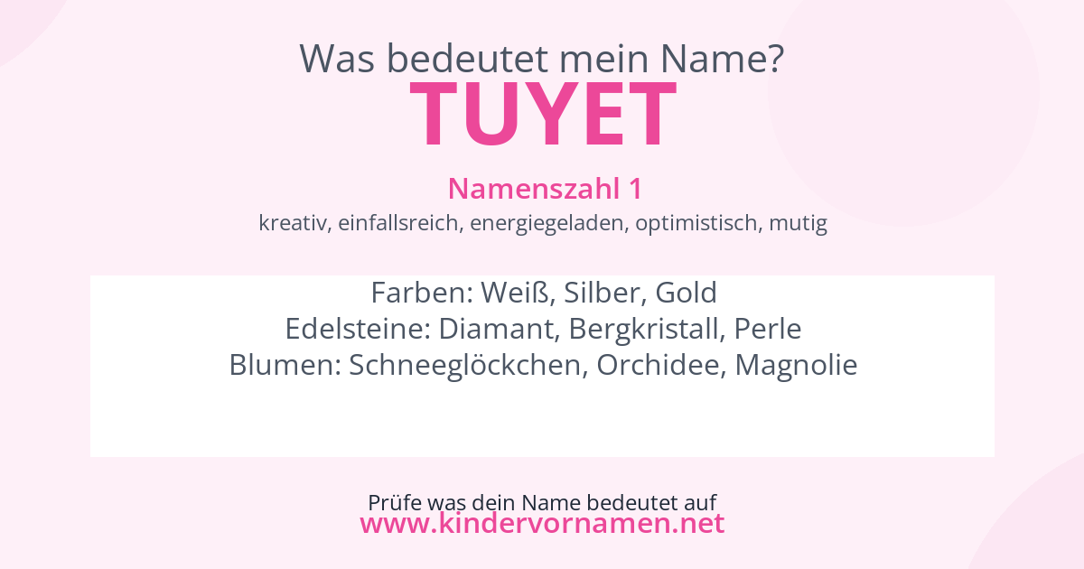 Was bedeutet der Name Tuyet?