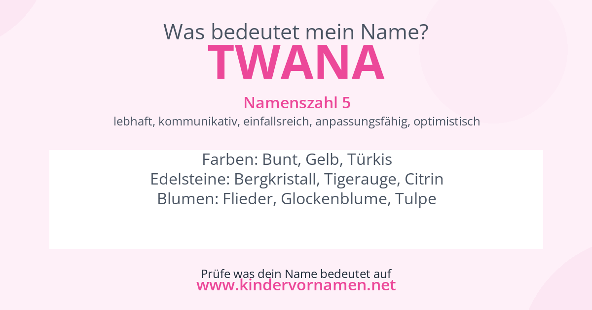 Was bedeutet der Name Twana?