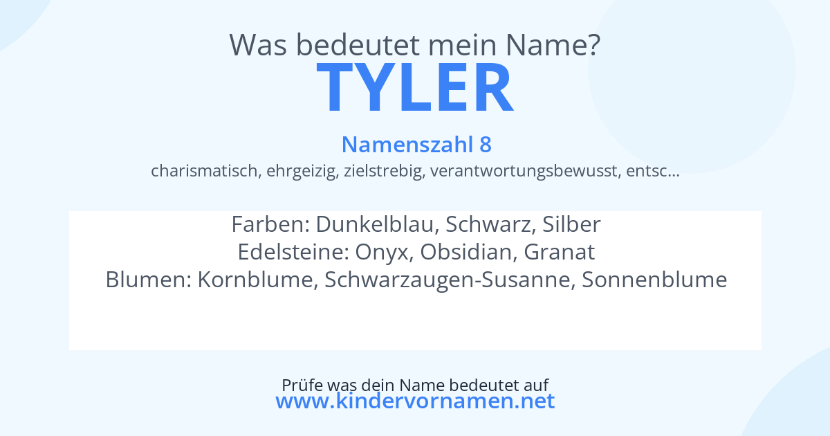 Was bedeutet der Name Tyler?