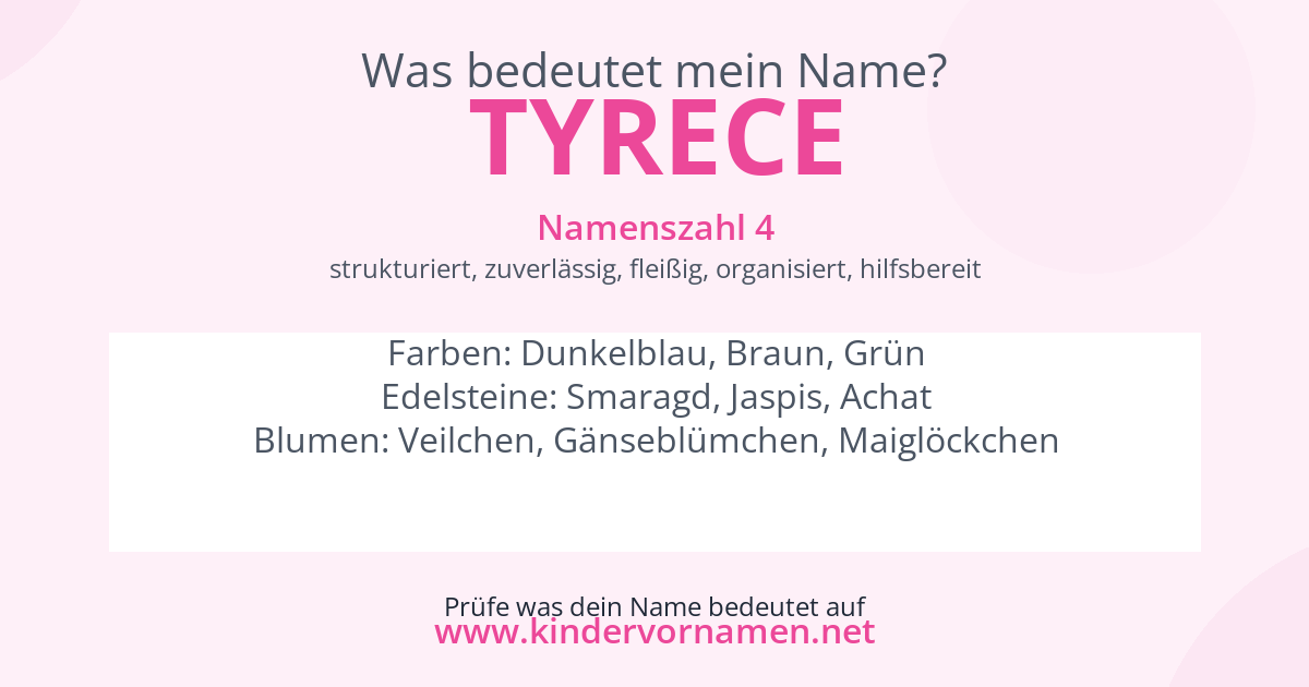 Was bedeutet der Name Tyrece?