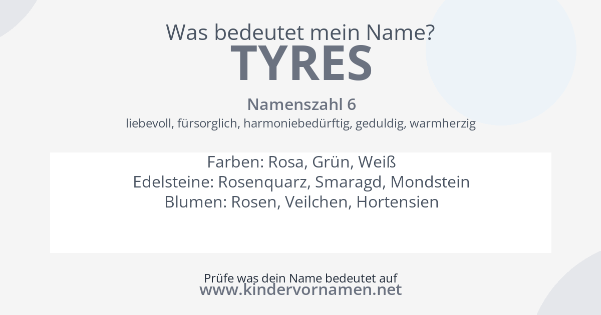 Was bedeutet der Name Tyres?