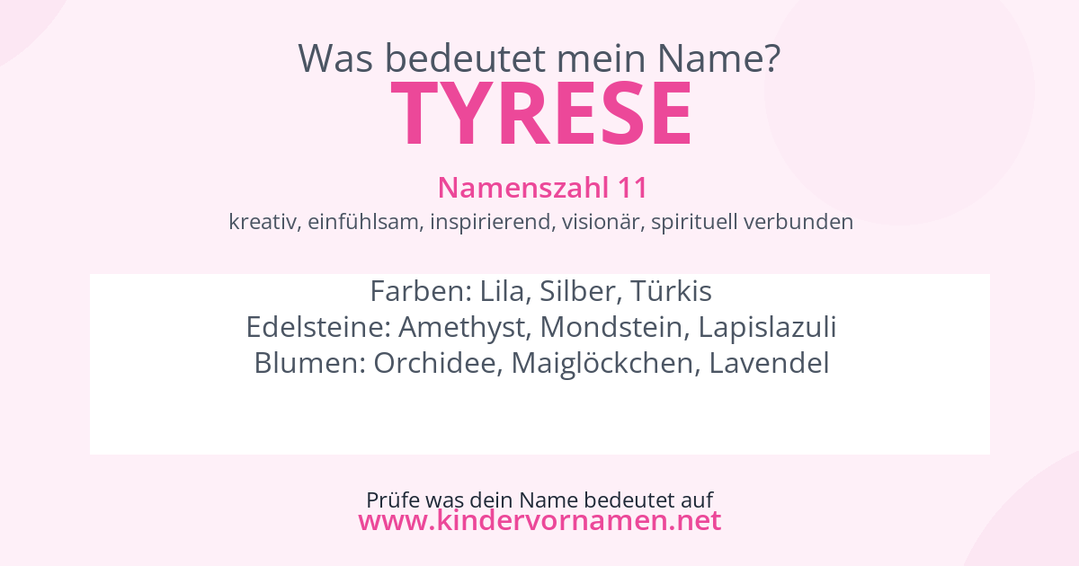 Was bedeutet der Name Tyrese?