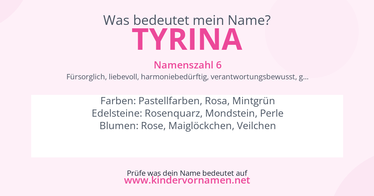 Was bedeutet der Name Tyrina?