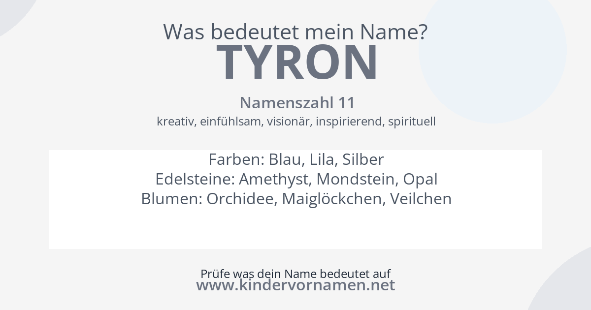 Was bedeutet der Name Tyron?