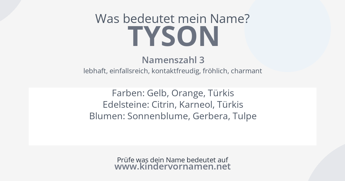 Was bedeutet der Name Tyson?