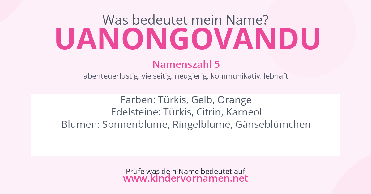 Was bedeutet der Name Uanongovandu?