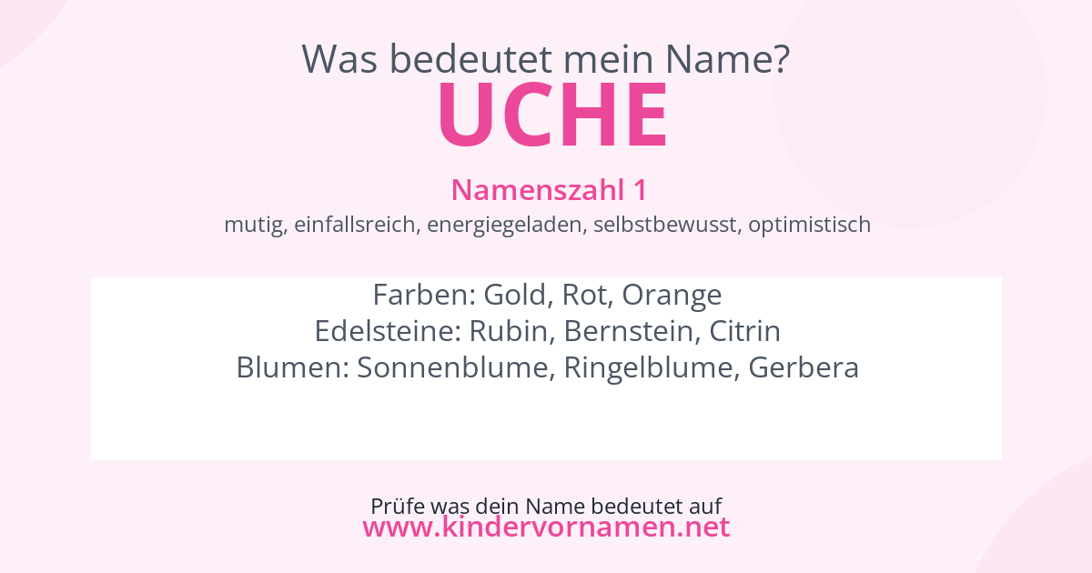 Was bedeutet der Name Uche?
