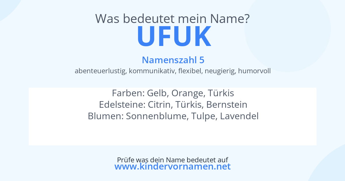 Was bedeutet der Name Ufuk?