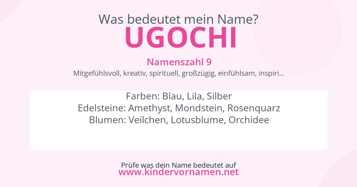 Was bedeutet der Name Ugochi?