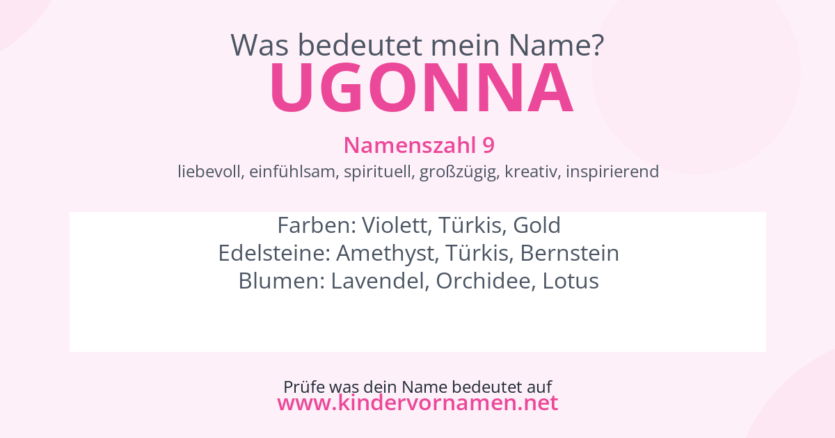 Was bedeutet der Name Ugonna?