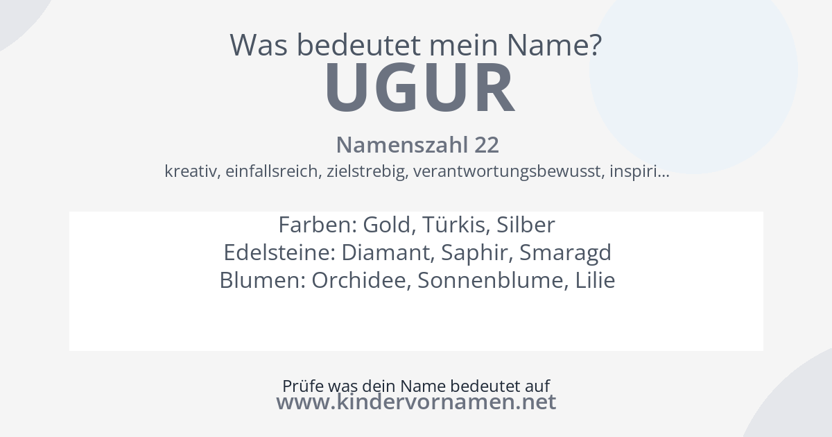 Was bedeutet der Name Ugur?