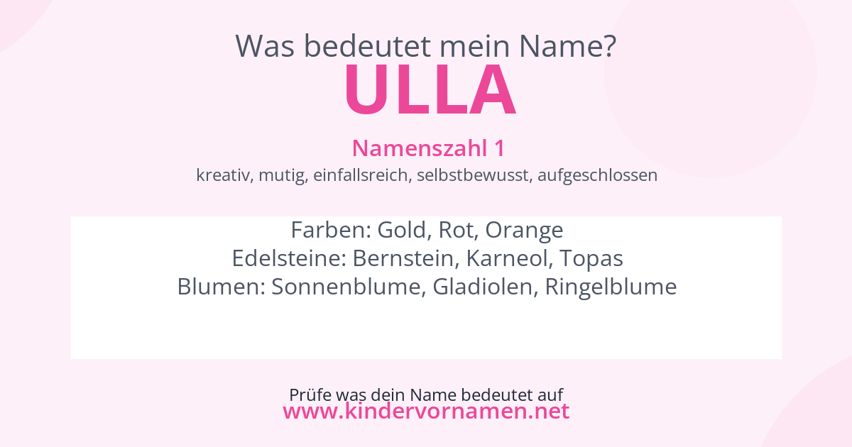 Was bedeutet der Name Ulla?