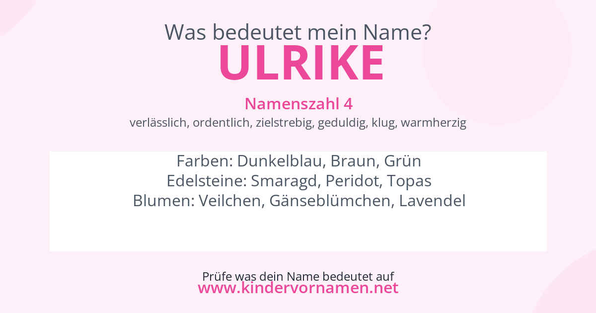 Was bedeutet der Name Ulrike?