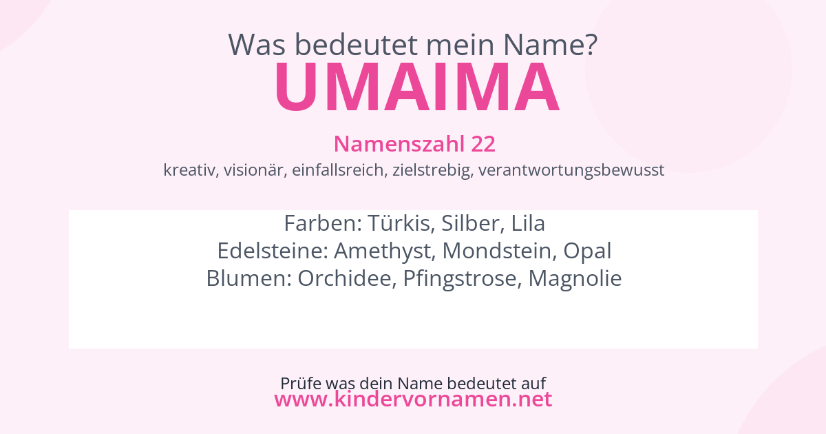 Was bedeutet der Name Umaima?