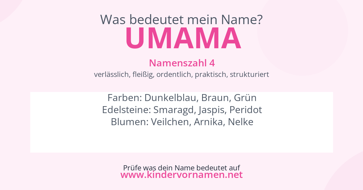 Was bedeutet der Name Umama?