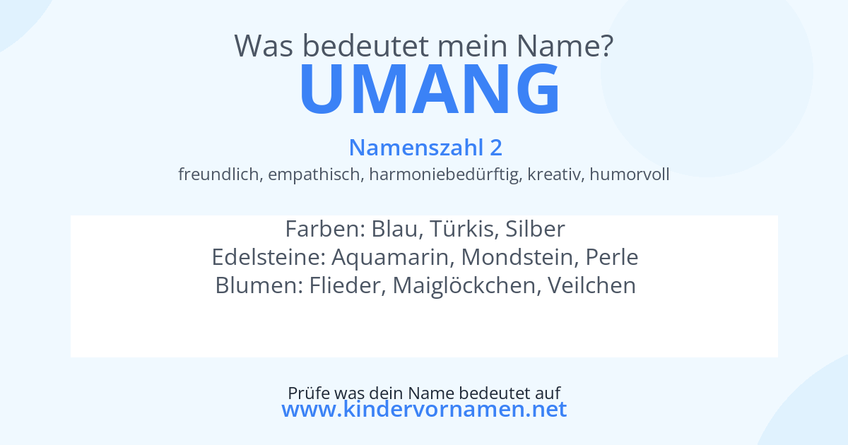 Was bedeutet der Name Umang?