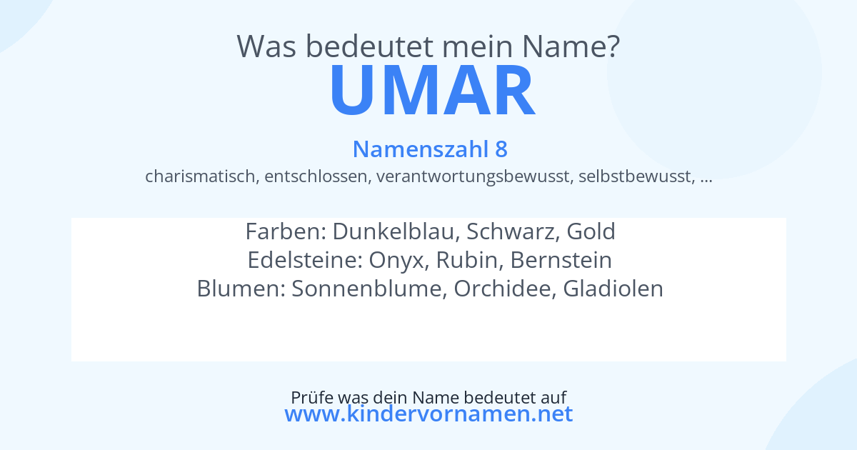 Was bedeutet der Name Umar?