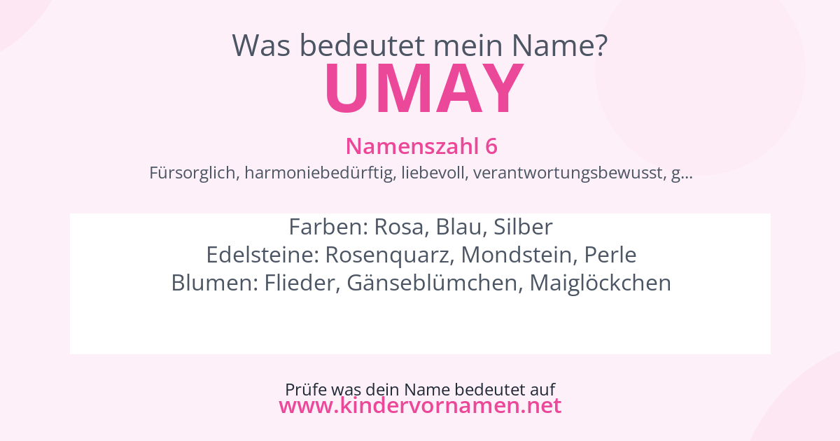 Was bedeutet der Name Umay?