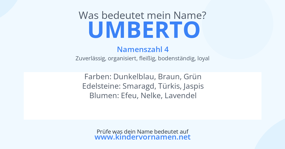 Was bedeutet der Name Umberto?