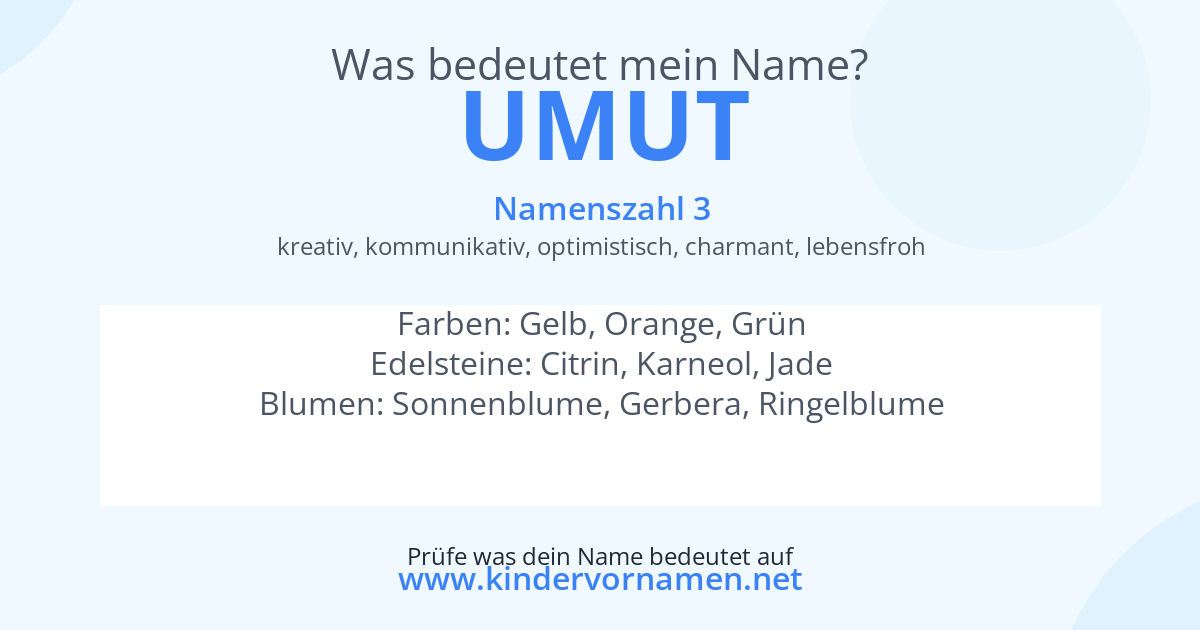 Was bedeutet der Name Umut?