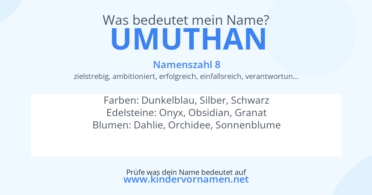 Was bedeutet der Name Umuthan?