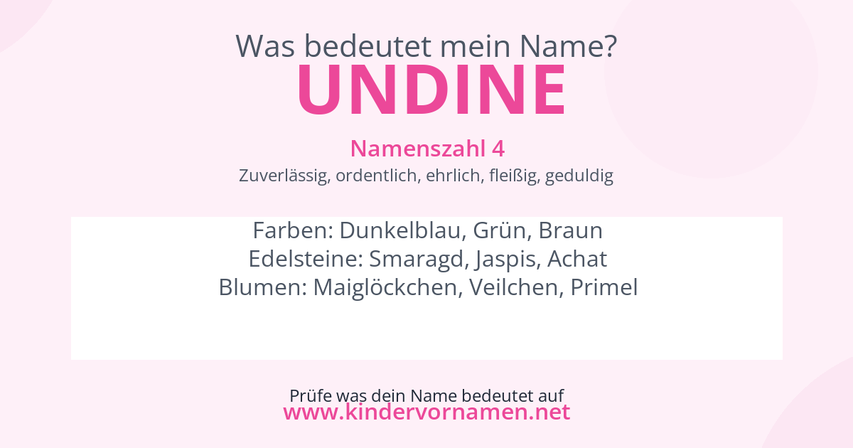 Was bedeutet der Name Undine?