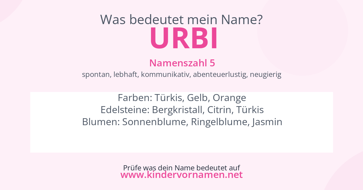 Was bedeutet der Name Urbi?