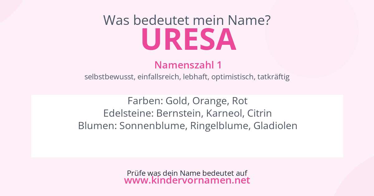 Was bedeutet der Name Uresa?
