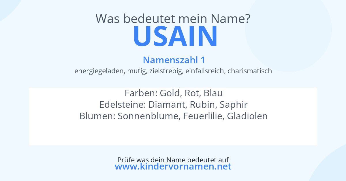 Was bedeutet der Name Usain?