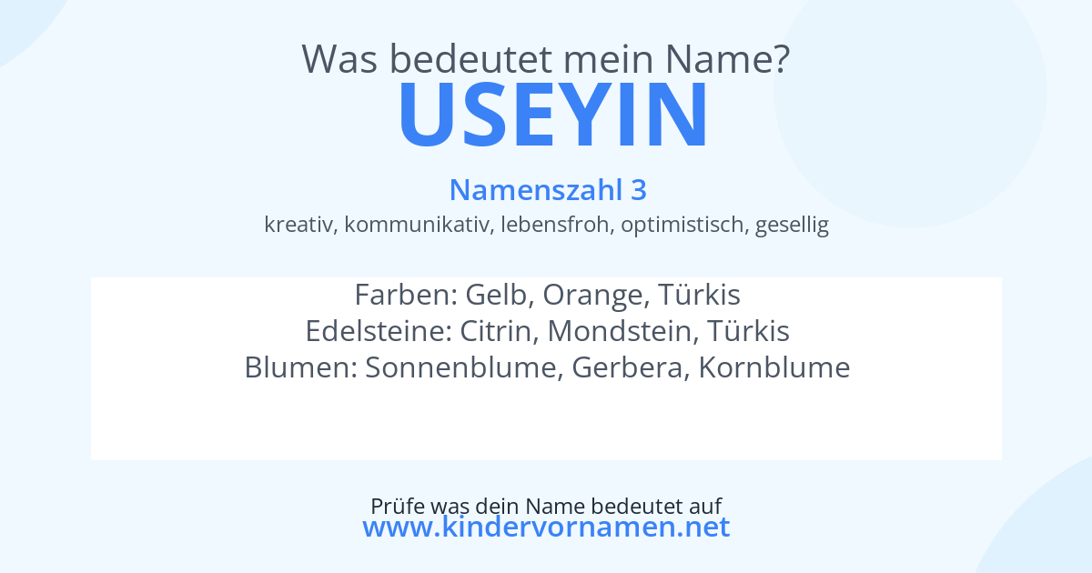 Was bedeutet der Name Useyin?
