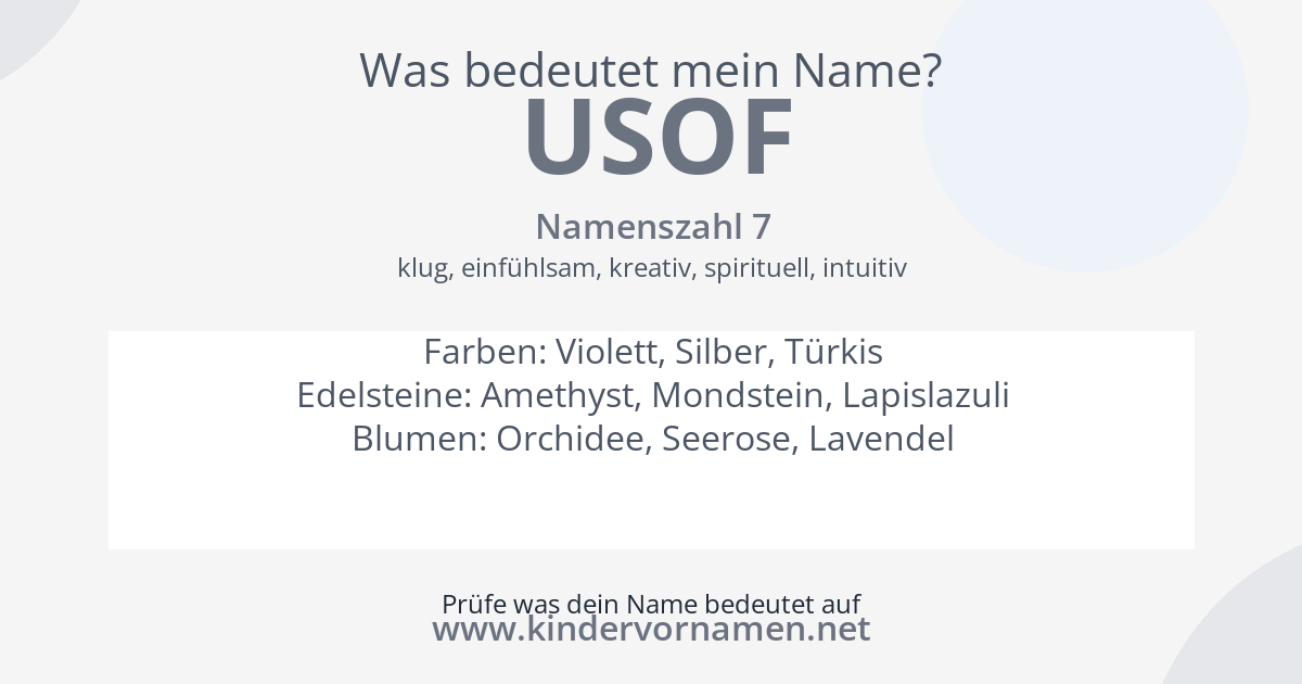 Was bedeutet der Name Usof?