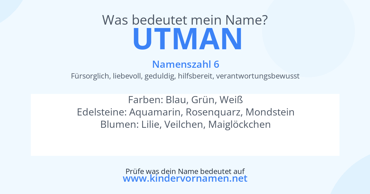 Was bedeutet der Name Utman?