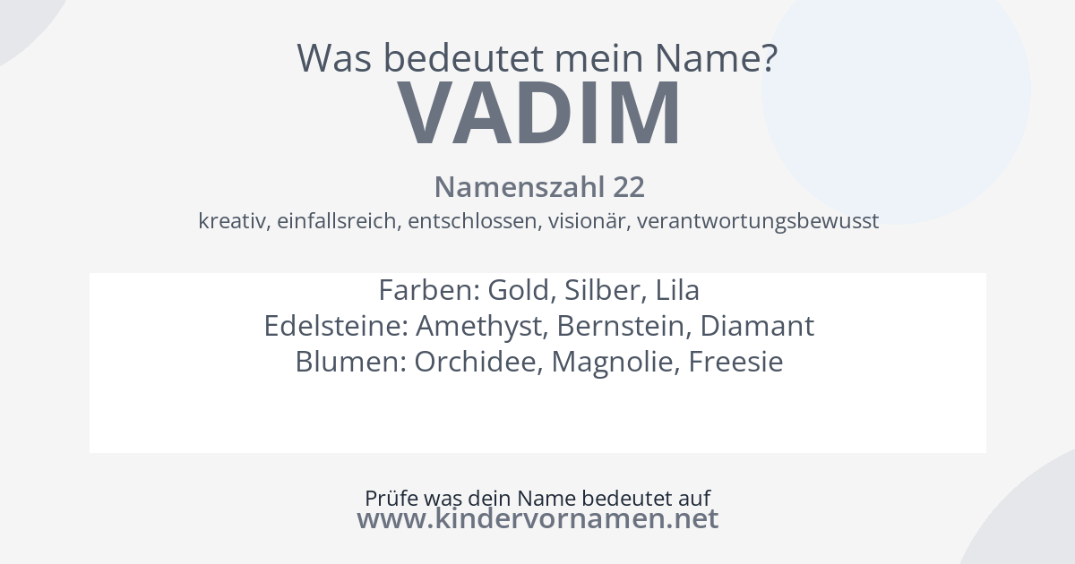Was bedeutet der Name Vadim?