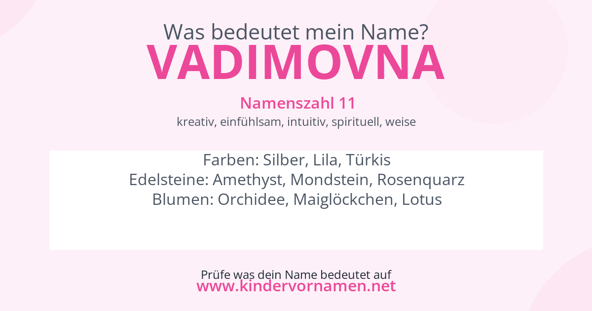 Was bedeutet der Name Vadimovna?
