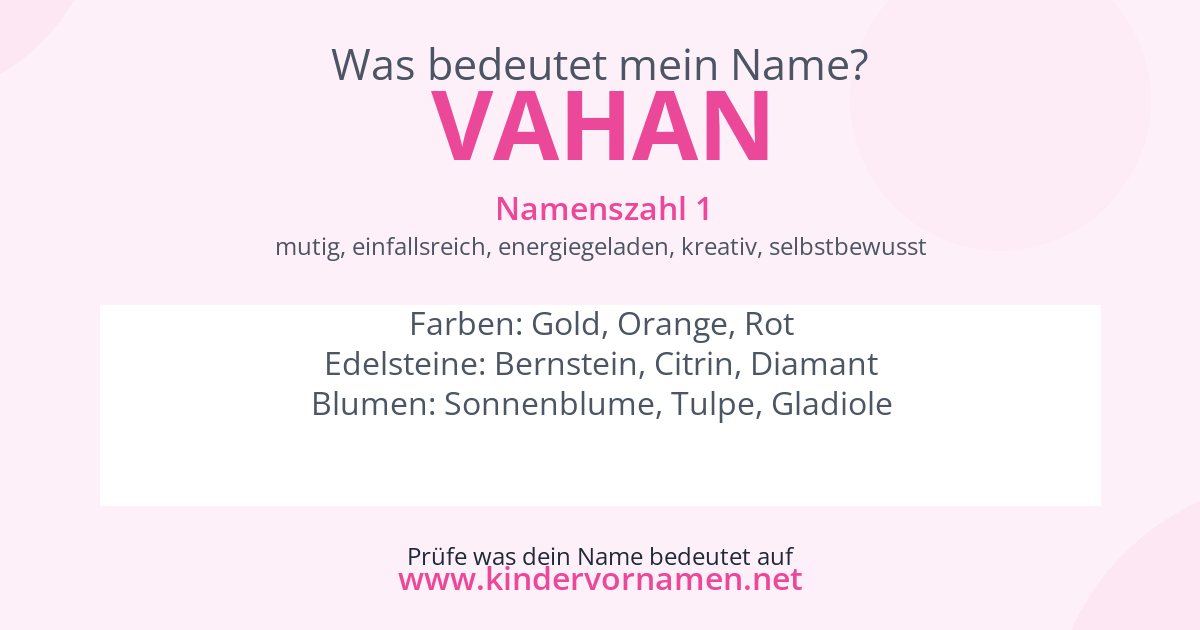 Was bedeutet der Name Vahan?