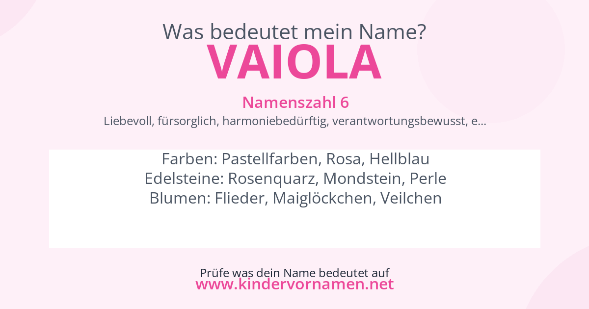 Was bedeutet der Name Vaiola?