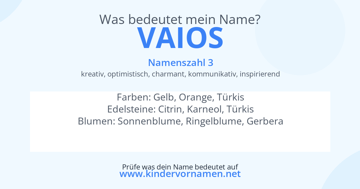 Was bedeutet der Name Vaios?