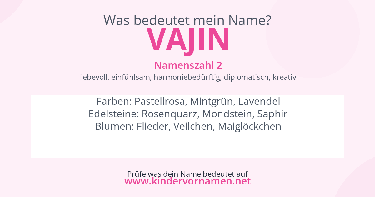 Was bedeutet der Name Vajin?