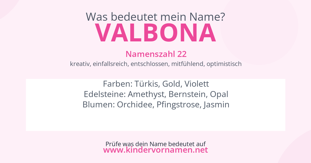 Was bedeutet der Name Valbona?