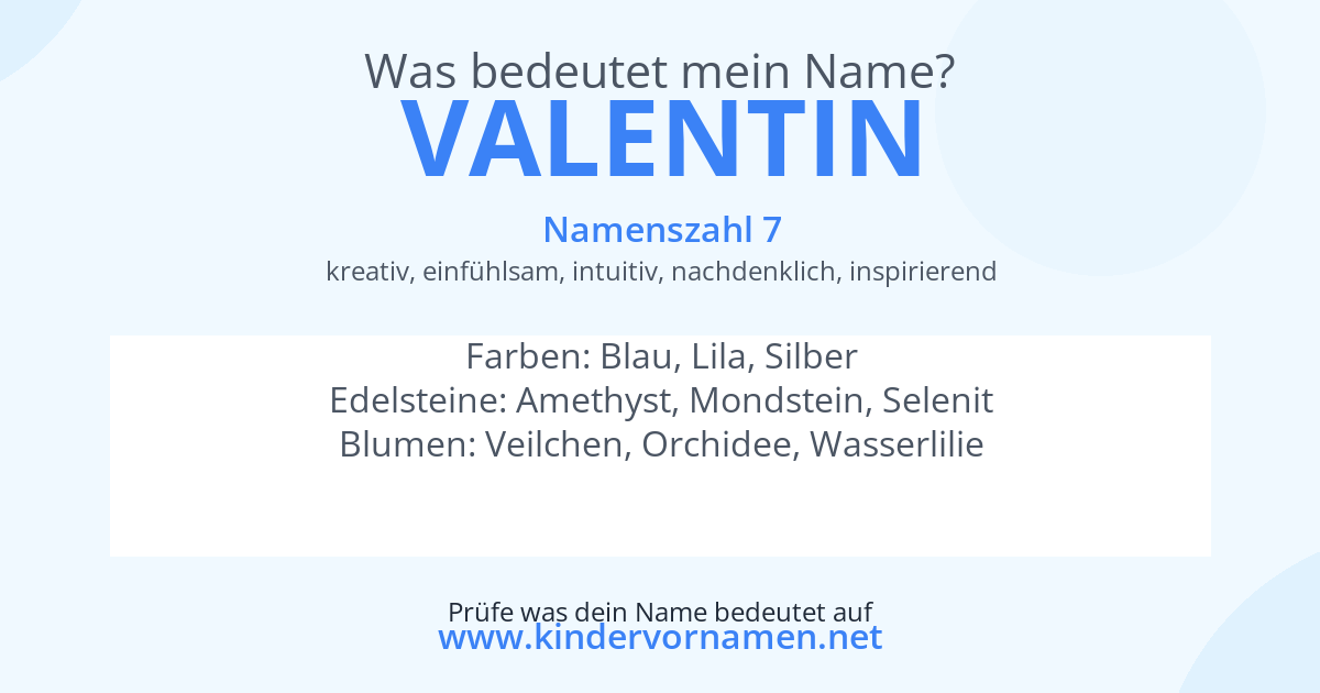 Was bedeutet der Name Valentin?