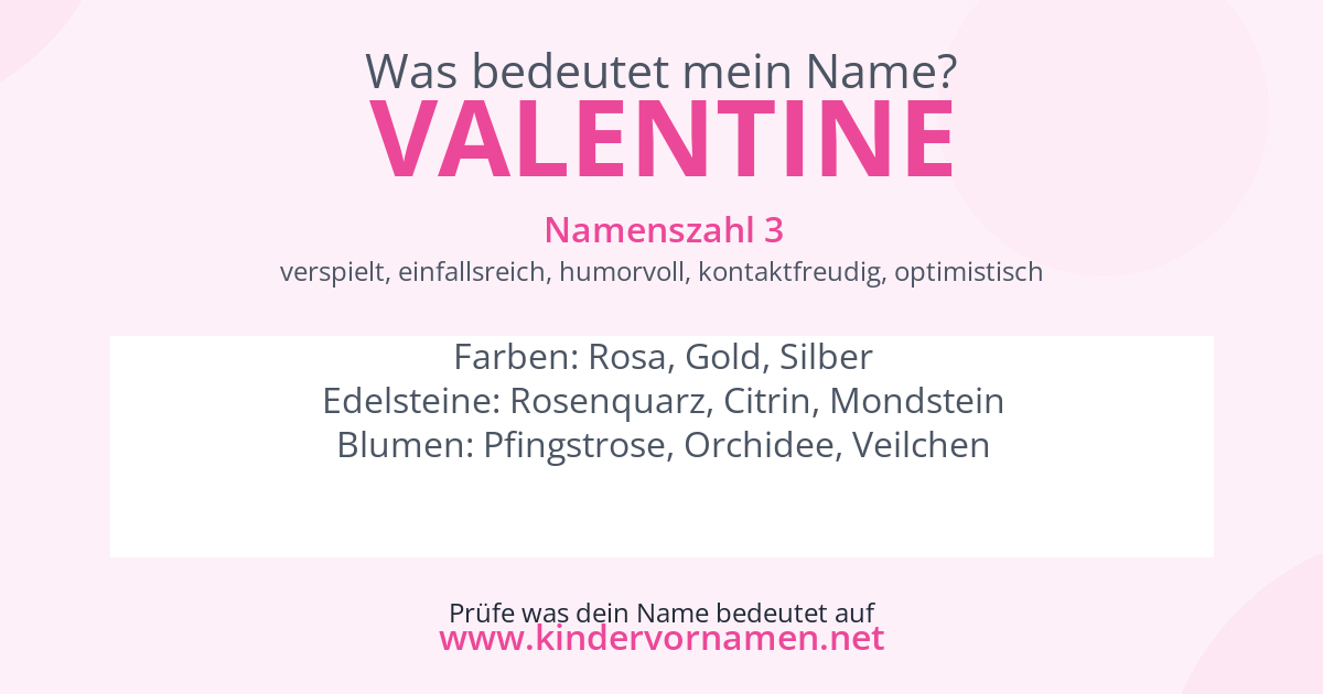Was bedeutet der Name Valentine?