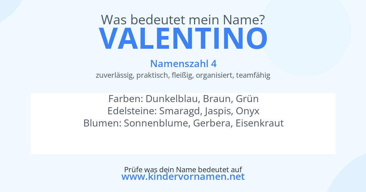 Was bedeutet der Name Valentino?
