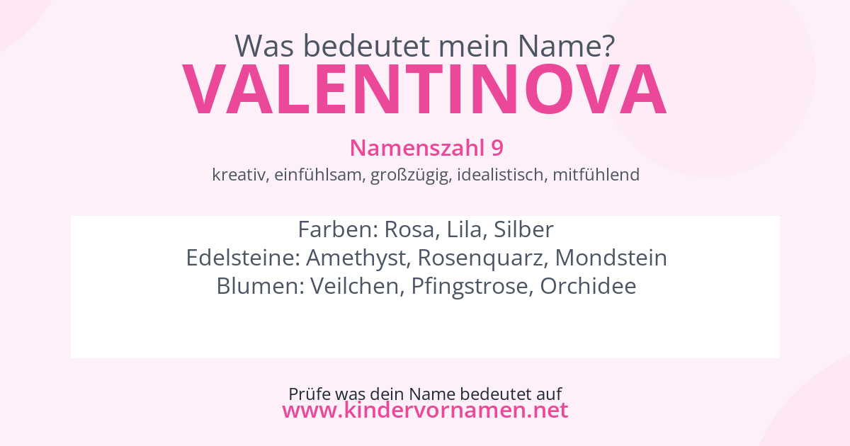 Was bedeutet der Name Valentinova?