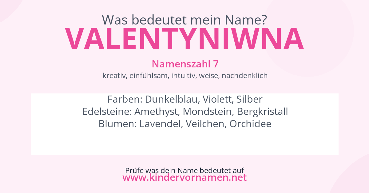 Was bedeutet der Name Valentyniwna?