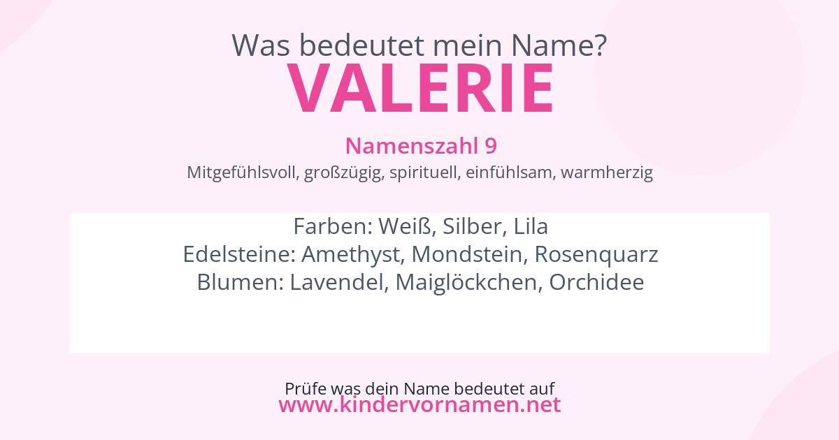 Was bedeutet der Name Valerie?
