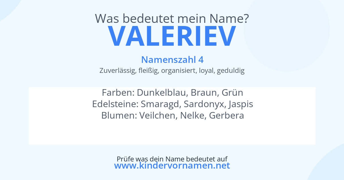 Was bedeutet der Name Valeriev?