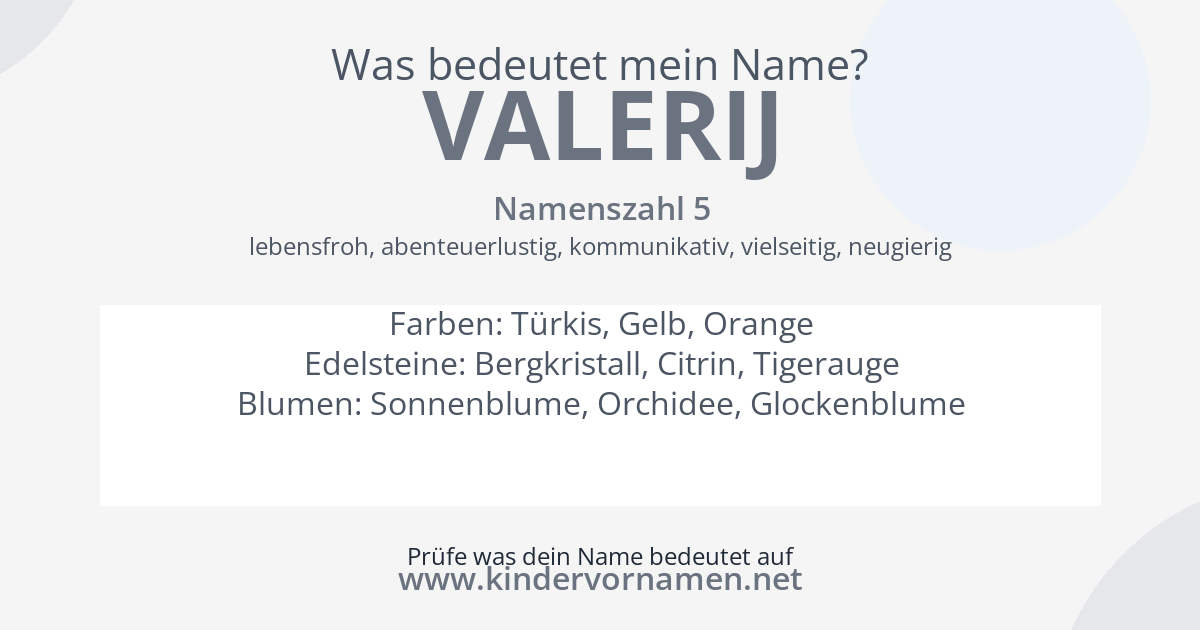 Was bedeutet der Name Valerij?