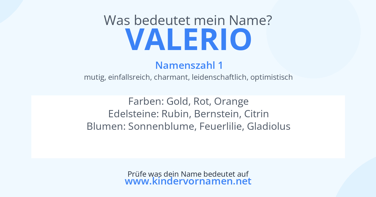 Was bedeutet der Name Valerio?