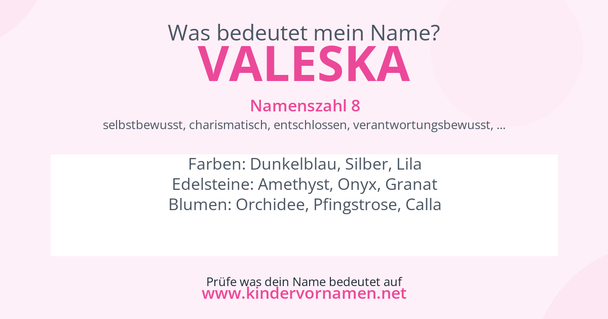 Was bedeutet der Name Valeska?