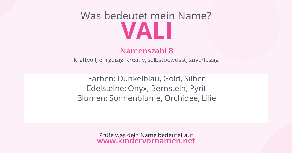 Was bedeutet der Name Vali?